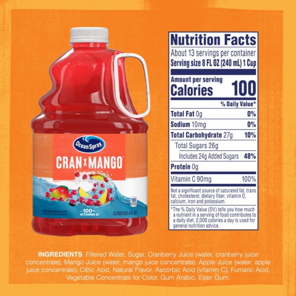9826e0d1-da31-4362-bdc2-b97f812ba884.544e2b5b32385ffeb8fed2c7a0258c12.jpeg Ocean Spray® Cran-Mango™ Cranberry Mango Juice Drink, 101.4 fl oz Bottle