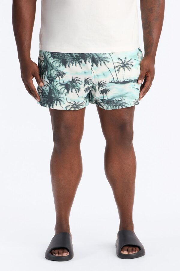 Tropical Palms Swim Trunk 4″