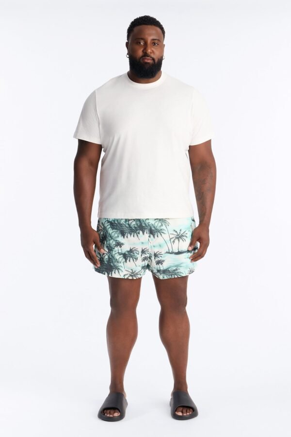 Tropical Palms Swim Trunk 4″