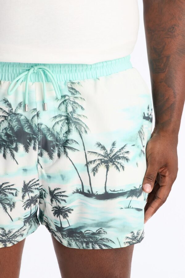Tropical Palms Swim Trunk 4″