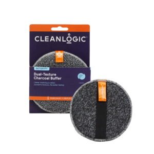 Cleanlogic Detoxify Dual-Texture Body Buffer, Charcoal-Infused Exfoliating Body Cleanser