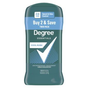 Degree Men Original Antiperspirant Deodorant 48-Hour Sweat & Odor Protection Cool Rush Antiperspirant for Men 2.6 oz, Twin Pack