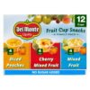 Del Monte No Sugar Added Fruit Cup Snacks Snacks, 4 oz Cup (Pack of 12)