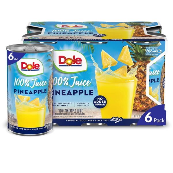 Dole-All-Natural-100-Pineapple-Juice-Can-6-fl-oz-6-Count_a9e52a8e-36f3-4a95-9185-ad62462bfade.e2c368da6346df772097d013ee80b973.jpeg Dole All Natural 100% Pineapple Juice Can, 6 fl oz (6 Count)