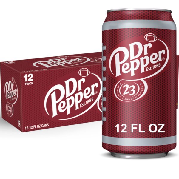 Dr Pepper Soda Pop, 12 fl oz, 12 Pack Cans