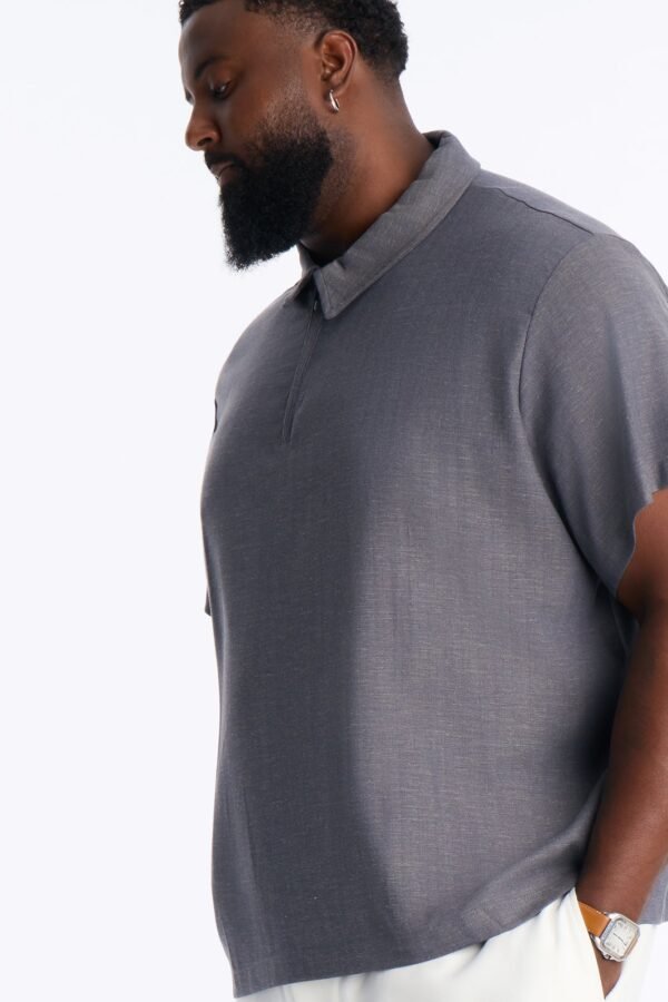 Laurel Linen Quarter Zip Polo