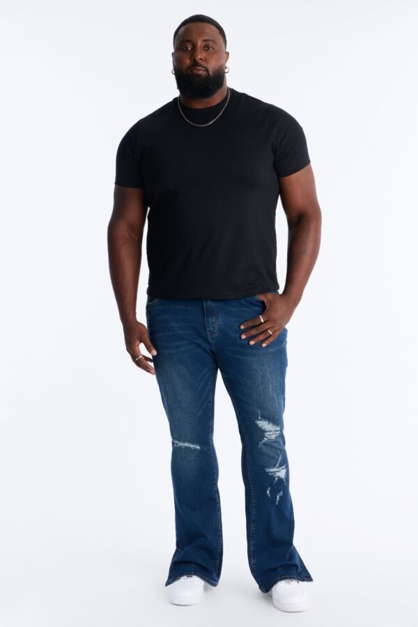 Stacked Skinny Flare Slit Dare Me Distressed Jean