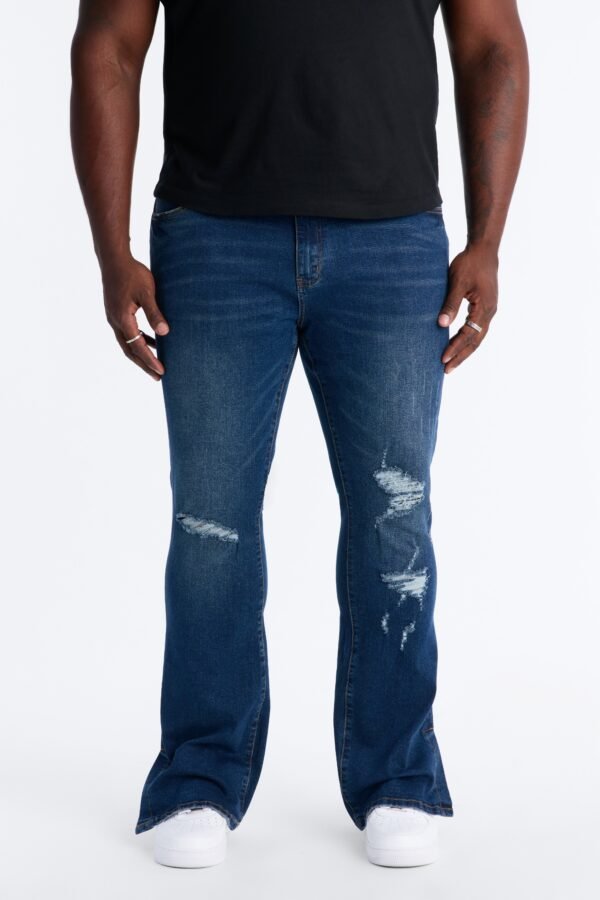 Stacked Skinny Flare Slit Dare Me Distressed Jean