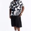 Seersucker Abstract Geo Printed Closed Collar Shirt