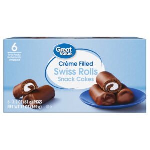 Creme Filled Swiss Rolls Snack Cakes, 13 oz, 6 Count
