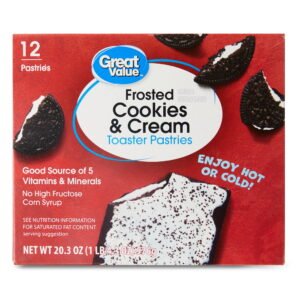 Great-Value-Frosted-Cookies-Cream-Toaster-Pastries-20-3oz-12-Count_4fa878b6-3642-474b-8afc-ce5d18c662ad.8497143e04d8b3a15720a4e6359cc50e.jpeg Great Value Frosted Cookies & Cream Toaster Pastries, 20.3 oz, 12 Count