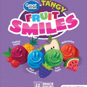 Great-Value-Fruit-Smiles-Snacks-Tangy-Flavor-22-Count_b52940a4-7fbb-4c5c-bf55-4f548cdbde24.f79c769acbf250a3ff690264f8e899ee.jpeg Fruit Smiles Snacks, Tangy Flavor, 22 Count