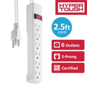 Hyper-Tough-6-Outlet-Indoor-Power-Strip-with-2-5-ft-Extension-Cord-ETL-Certified-White_58618c60-06e3-4141-897e-071c8726de9b.b8f22101c0bf12bebbc67f789101f547.jpeg Hyper Tough 6-Outlet Indoor Power Strip with 2.5 ft Extension Cord, ETL Certified, White