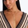 Not Going Anywhere Fringe Lariat Necklace