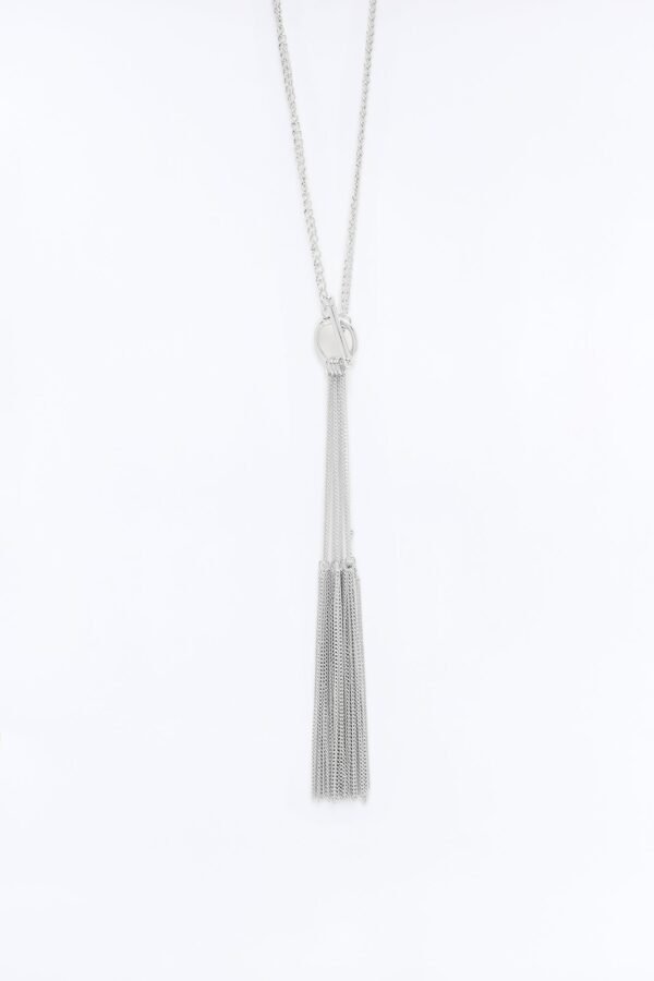 Not Going Anywhere Fringe Lariat Necklace
