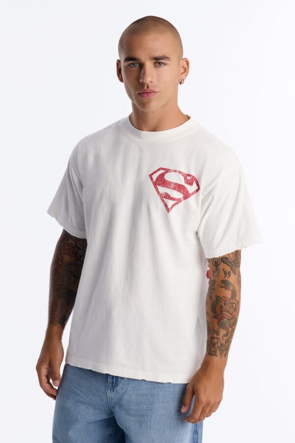 Supergirl Heavy Weight Distressed Short Sleeve Tee