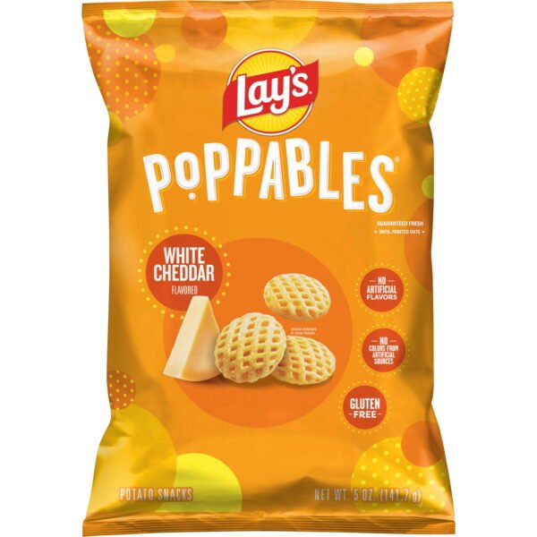 Lay-s-Poppables-White-Cheddar-Flavored-Potato-Snack-Chips-5-Oz-Bag_6c6e0c00-3eb4-4829-9193-9b1ea642ee4a.f6d652773e5164a41a2f6d2fc8c16851.jpeg Lay's Poppables White Cheddar Flavored Potato Snack Chips, 5 Oz Bag