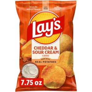 Lay's Potato Chips, Cheddar & Sour Cream, 7.75 oz Bag