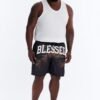Blessed Splatter Painted Swim Trunk 7″