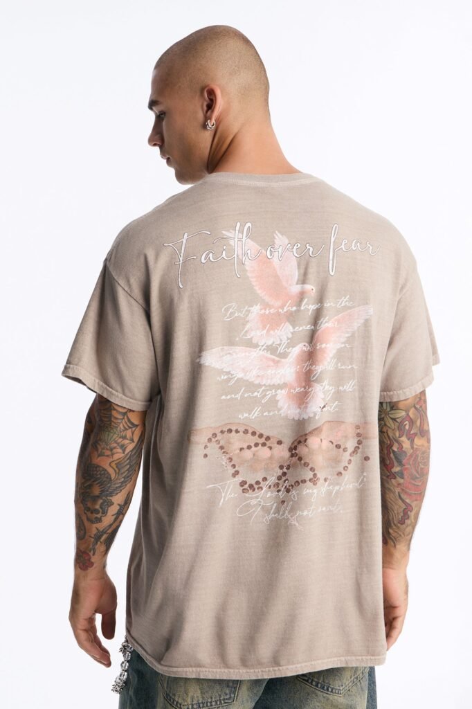 Faith Over Fear Vintage Oversized Short Sleeve Tee