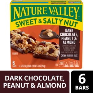 Nature Valley Sweet and Salty Nut Bars, Dark Chocolate Peanut Almond, 6 Bars, 7.2 oz