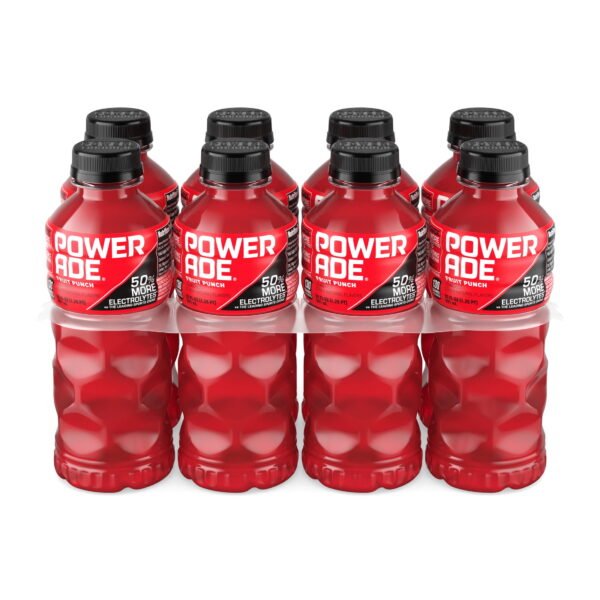 POWERADE Fruit Punch Electrolyte Sports Drink Bottles, 20 fl oz, 8 Pack