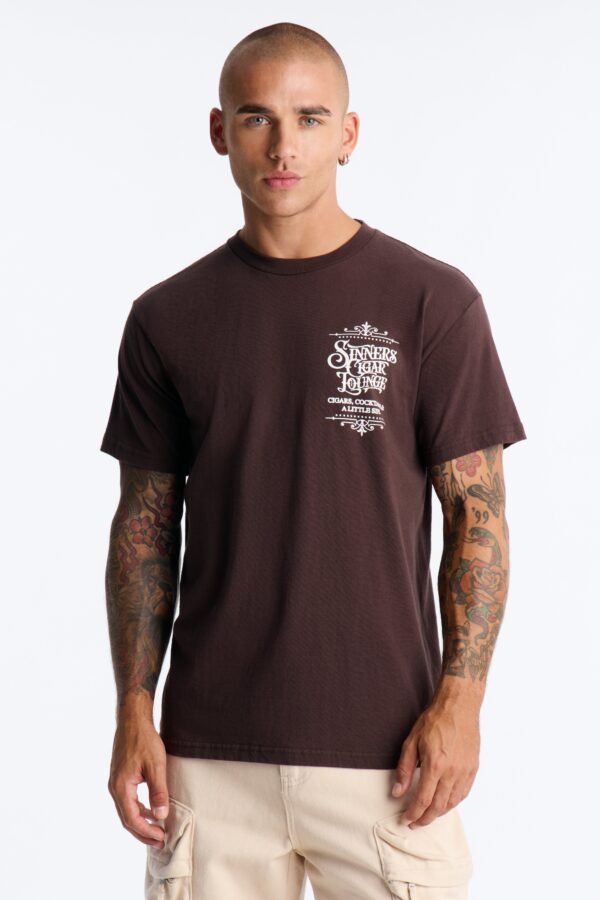 Sinners Cigar Lounge Vintage Oversized Short Sleeve Tee