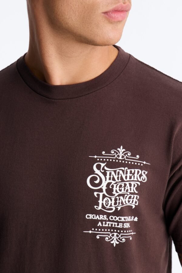 Sinners Cigar Lounge Vintage Oversized Short Sleeve Tee