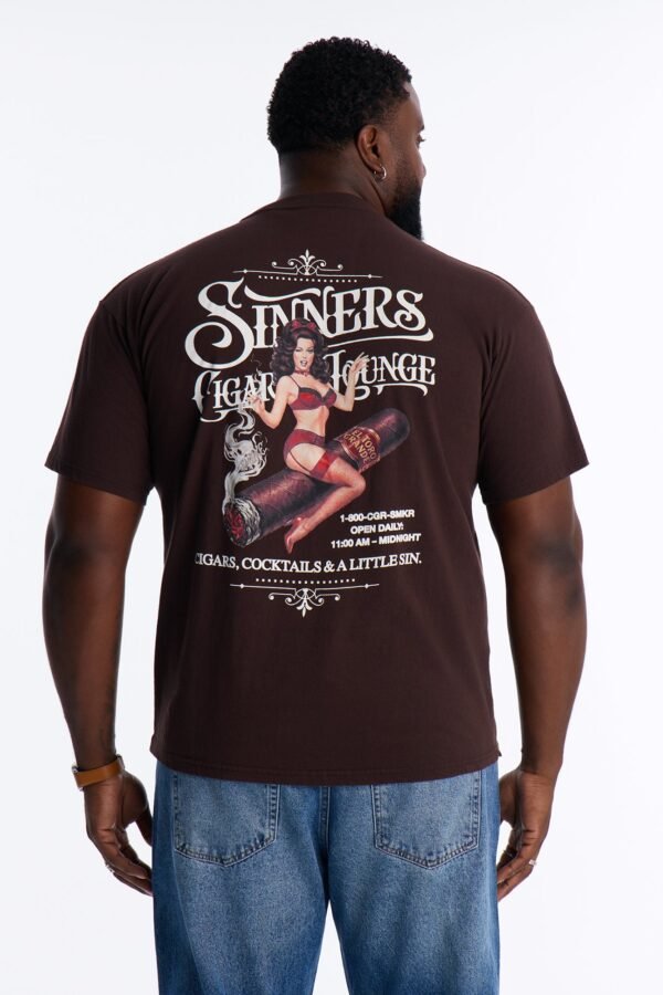Sinners Cigar Lounge Vintage Oversized Short Sleeve Tee