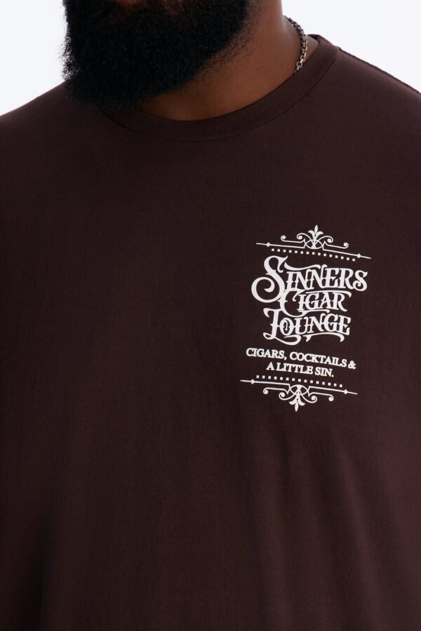 Sinners Cigar Lounge Vintage Oversized Short Sleeve Tee