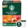 Starbucks Fall & Holiday Favorites Keurig Coffee Pods, Limited Edition 20 K-Cup Coffee Pods 7.4 oz
