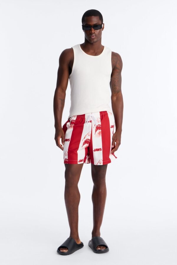 Jaws Striped Swim Trunk 7″