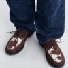 Faux Suede Cow Print Chunky Loafer