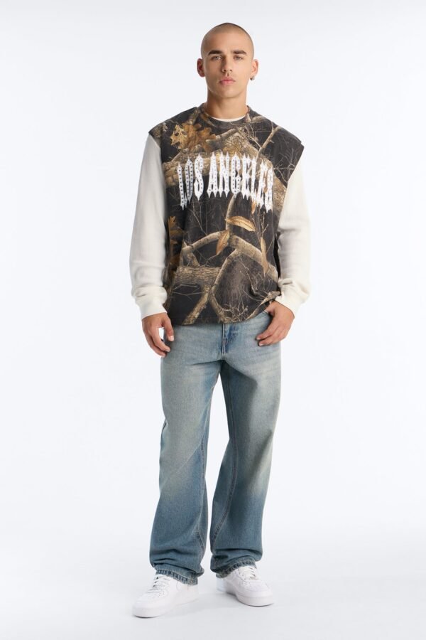 Real Tree Shadow Los Angeles Rhinestone Fleece Muscle Tee