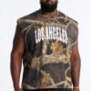 Real Tree Shadow Los Angeles Rhinestone Fleece Muscle Tee