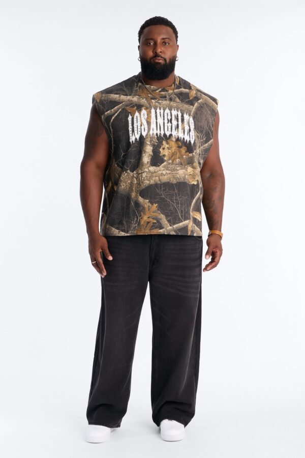 Real Tree Shadow Los Angeles Rhinestone Fleece Muscle Tee