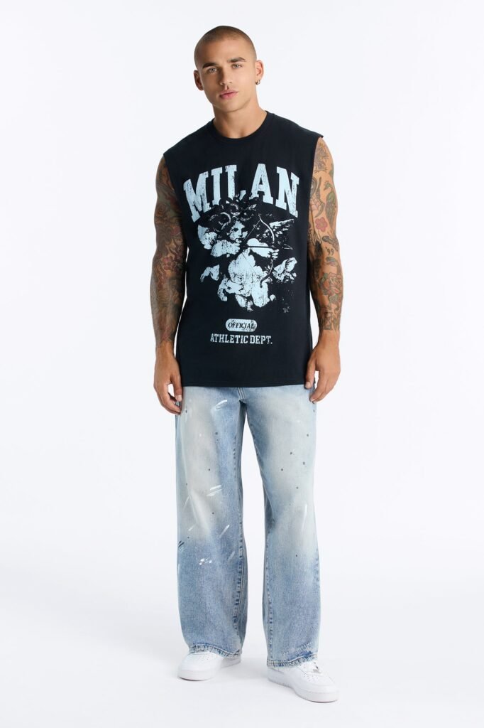Milan Angel Oversized Muscle Tee