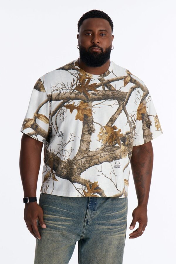 Real Tree Snow Woven Patch Boxy Short Sleeve Tee
