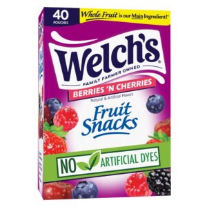 Welch-s-Fruit-Snacks-Berries-N-Cherries-0-8-oz-40-Count_1da4b456-3c05-4ce0-9d48-c5470ace0a57.aa08a4b4bf2973bb3f88aef2725f7cf0.jpeg Welch's Fruit Snacks, Berries 'N Cherries, Soft Gluten Free Kid Snacks, 0.8 oz, 40 Count