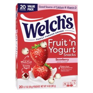 Welch-s-Fruit-Snacks-Fruit-n-Yogurt-Strawberry-0-7oz-20-Count_681e57ac-27f3-4c09-957b-2a4116dae53f.338ea5ac89d68b28859bd12ec456d758.jpeg Welch's Fruit 'N Yogurt Fruit Snacks, Strawberry, Soft Kids Snacks, 0.7 oz, 20 Count