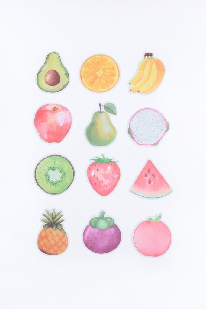 Fruits Sticky Notes 12 Pack Set