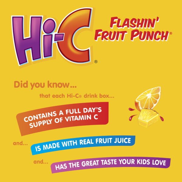 Hi-C Flashin' Fruit Punch Juice Drink Cartons, 6 fl oz, 8 Pack
