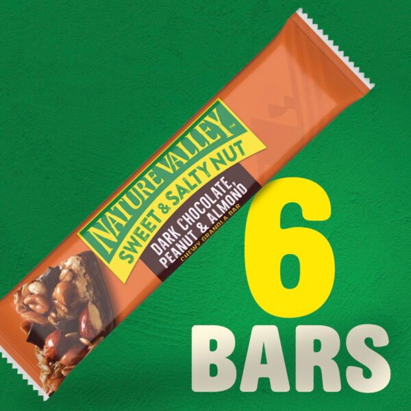 Nature Valley Sweet and Salty Nut Bars, Dark Chocolate Peanut Almond, 6 Bars, 7.2 oz