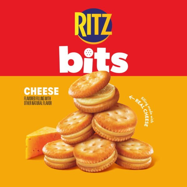 (4 pack) RITZ Bits Cheese Sandwich Crackers, Snacks for Kids and Adults, Lunch Snacks, 8.8 oz
