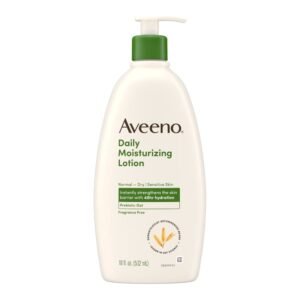 Aveeno Daily Moisturizing Body Lotion and Facial Moisturizer for Face, Body and Dry Skin, 18 fl oz