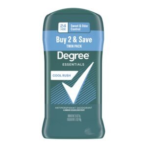 Degree Men Original Antiperspirant Deodorant 48-Hour Sweat & Odor Protection Cool Rush Antiperspirant for Men 2.6 oz, Twin Pack