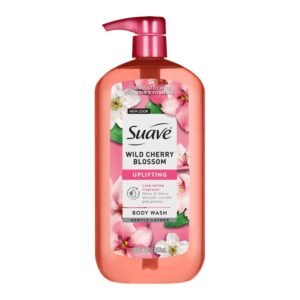 Suave Wild Cherry Blossom Moisturizing Body Wash with Glycerin & Vitamin E, 30 FL OZ Pump