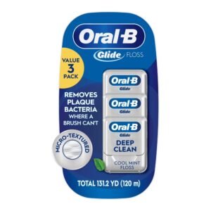 bb-181753009 Oral‑B Floss, Glide Pro‑Health Deep Clean Waxed Dental Floss, Cool Mint, 40m, 3 Pack