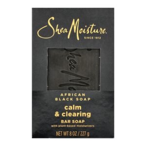 SheaMoisture Bar Soap Soothe And Clarify Skin African Black Soap Soothing And Clarifying Bar Soap With 24h Shea Moisture Nutrients For Healthy, Glowing Skin. ,8 oz