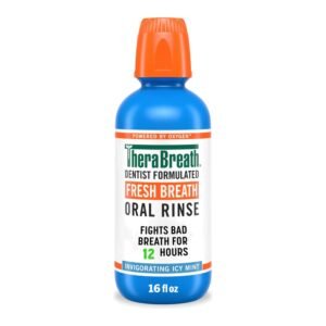 bb-40720833 TheraBreath Fresh Breath Alcohol-Free Mouthwash, Mouth Rinse for Adults, Icy Mint, 16 fl oz